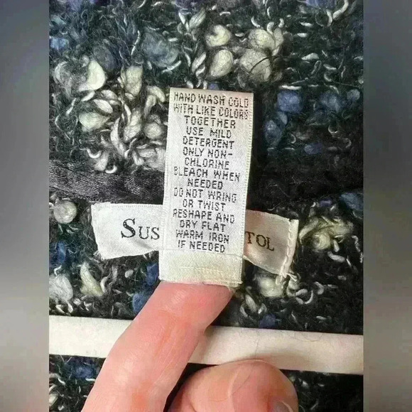 Susan Bristol Boucle Cardigan Jacket Wool Alpaca Mohair Blend Soft Size Medium - Picture 13 of 13